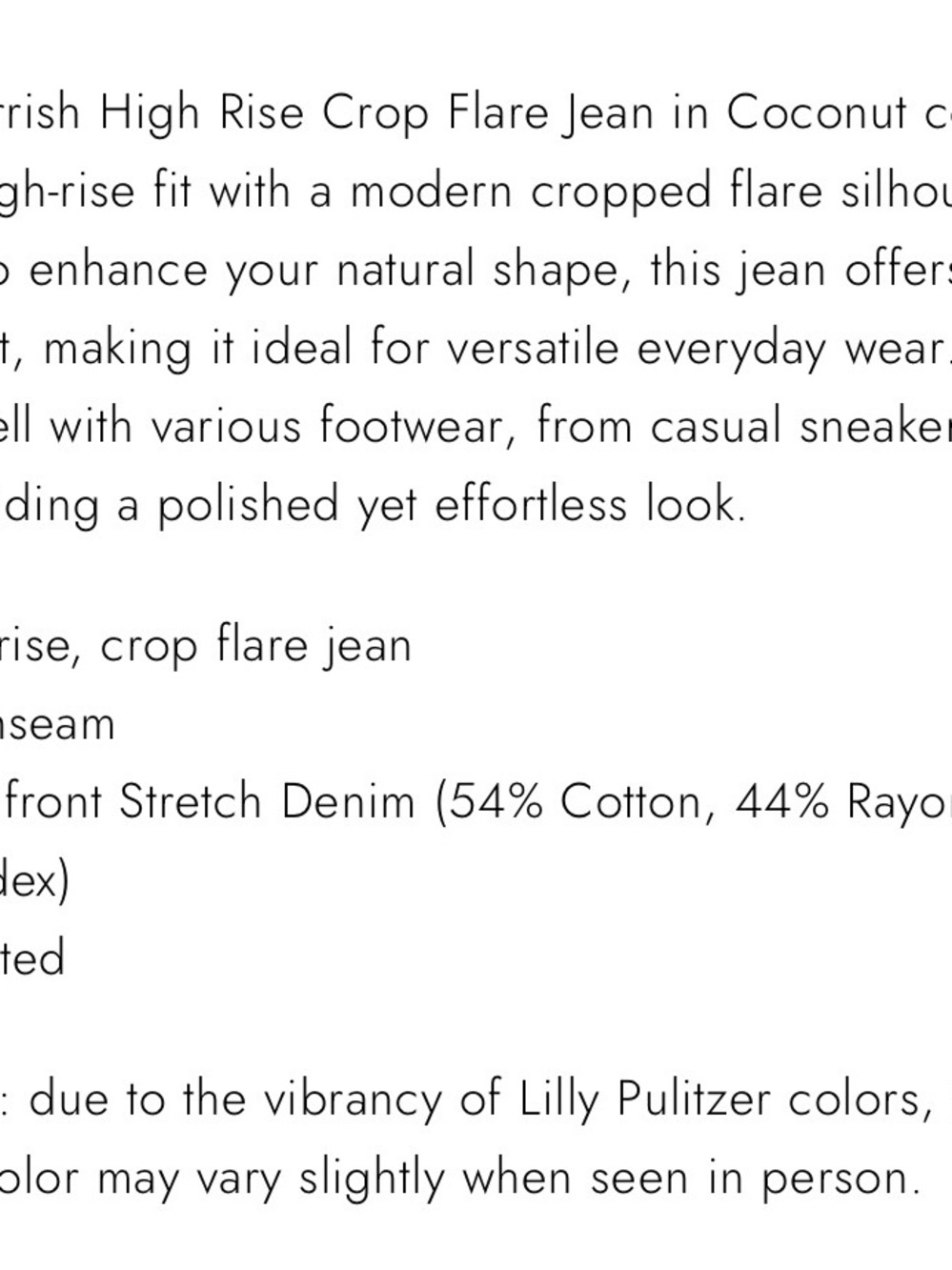 Lilly Pulitzer Parrish high rise Crop Flare Jeans - Picture 7 of 7